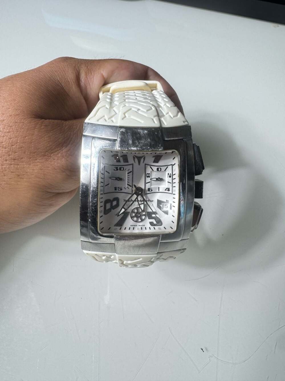 Technomarine Hummer Swiss Made Chronograph White Rubber Watch